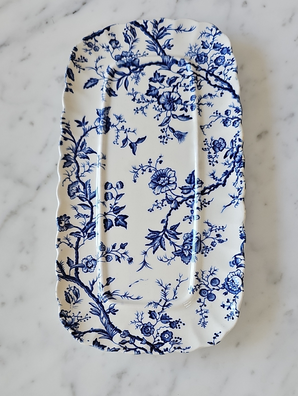 🪻HP🪻Johnson Brothers Old Bradbury Blue Small Oval Scalloped Serving Tray